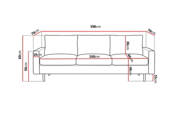 Peppe 3-sits Manchestersoffa - Rosa - Products - Möbler - Soffa - 3 sits soffa