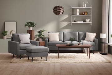 Peppe 3-sits Tygsoffa - Ljusgrå - Products - Möbler - Soffa - 3 sits soffa