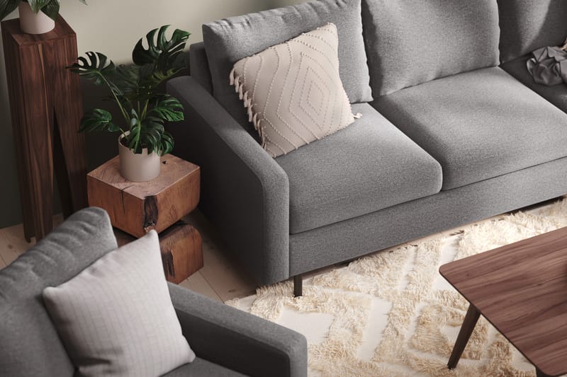 Peppe 3-sits Tygsoffa - Ljusgrå - Products - Möbler - Soffa - 3 sits soffa