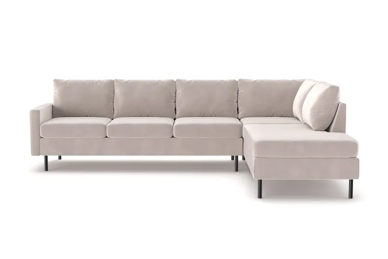 Peppe 4-sits Högervänd L-formad Schäslongsoffa i Manchester - Beige - Products - Möbler - Soffa - Sammetssoffa