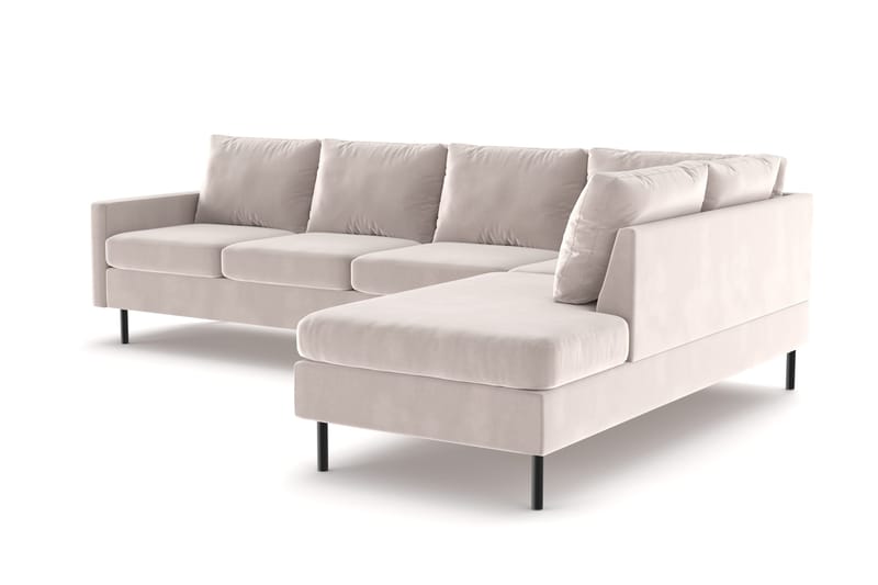 Peppe 4-sits Högervänd L-formad Schäslongsoffa i Manchester - Beige - Products - Möbler - Soffa - Sammetssoffa