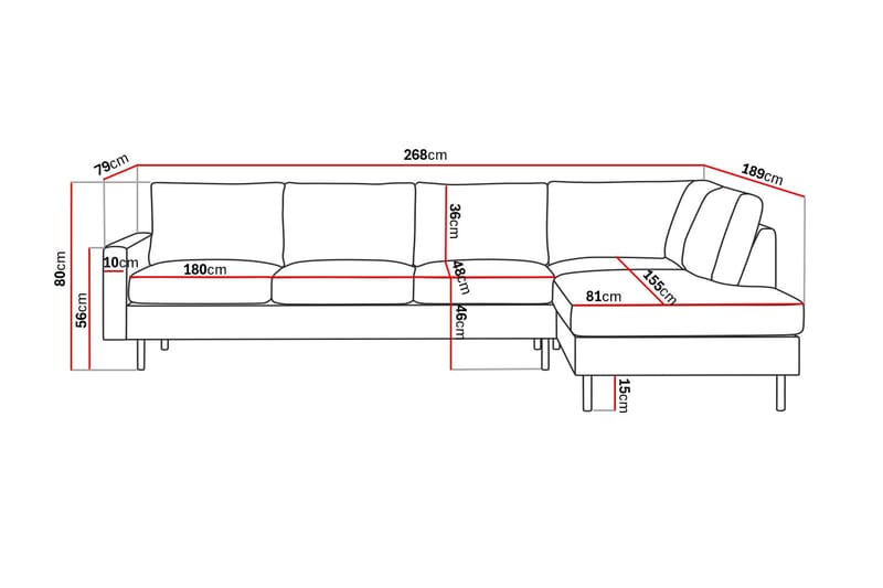 Peppe 4-sits Högervänd L-formad Schäslongsoffa i Manchester - Greige - Products - Möbler - Soffa - Divansoffa & schäslongsoffa