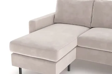 Peppe 4-sits Högervänd U-formad Soffa med Divan och Schäslong i Manchester - Beige - Products - Möbler - Soffa - Sammetssoffa
