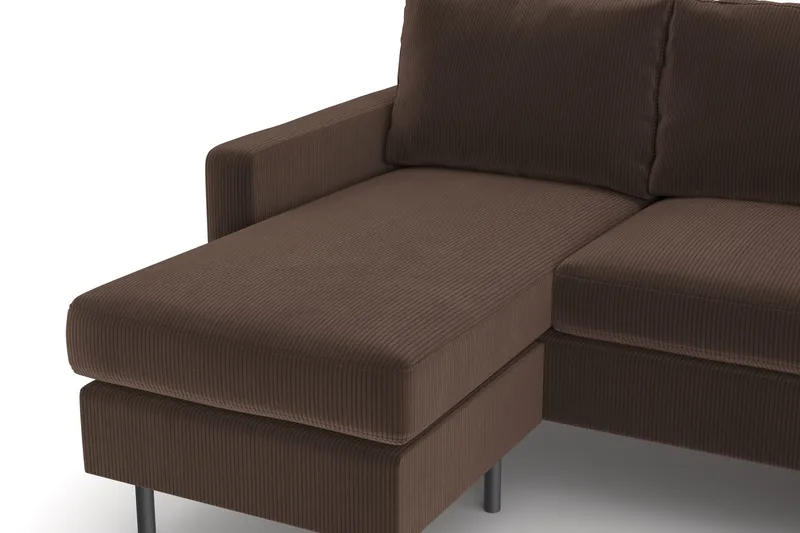 Peppe 4-sits Högervänd U-formad Soffa med Divan och Schäslong i Manchester - Brun - Products - Möbler - Soffa - U-soffa