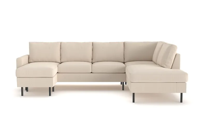 Peppe 4-sits Högervänd U-formad Soffa med Divan och Schäslong i Manchester - Greige - Products - Möbler - Soffa - U-soffa