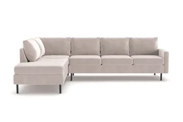 Peppe 4-sits Vänstervänd L-formad Schäslongsoffa i Manchester - Beige - Products - Möbler - Soffa - Sammetssoffa