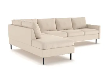 Peppe 4-sits Vänstervänd L-formad Schäslongsoffa i Manchester - Greige - Products - Möbler - Soffa - Divansoffa & schäslongsoffa
