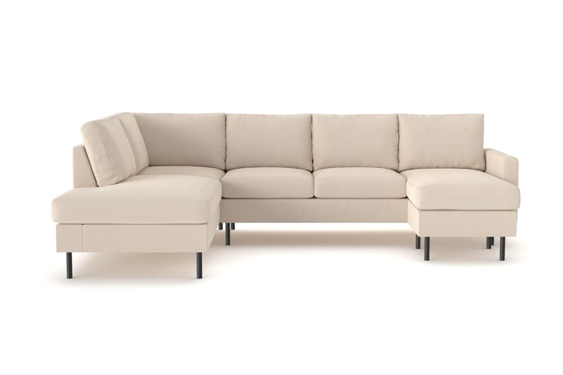 Peppe 4-sits Vänstervänd U-formad Soffa med Divan och Schäslong i Manchester - Greige - Products - Möbler - Soffa - U-soffa