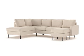 Peppe 4-sits Vänstervänd U-formad Soffa med Divan och Schäslong i Manchester - Greige - Products - Möbler - Soffa - U-soffa