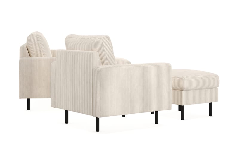 Peppe Soffgrupp 3-sits Soffa + Fåtölj + Fotpall i Manchester - Beige - Products - Möbler - Soffa - Soffgrupp