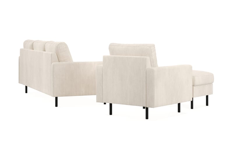 Peppe Soffgrupp 3-sits Soffa + Fåtölj + Fotpall i Manchester - Beige - Products - Möbler - Soffa - Soffgrupp