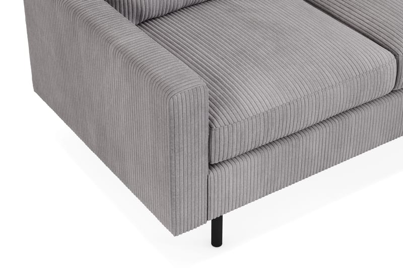 Peppe Soffgrupp 3-sits Soffa + Fåtölj + Fotpall i Manchester - Grå - Products - Möbler - Soffa - Soffgrupp