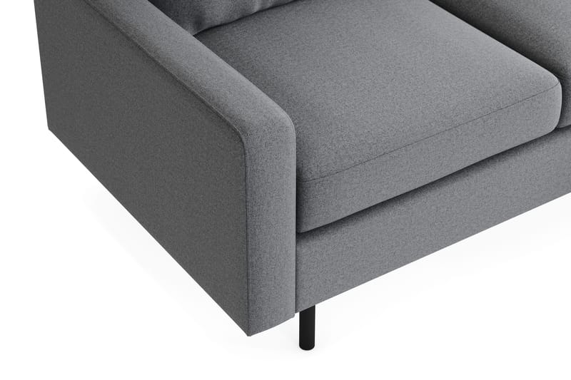 Peppe Soffgrupp 3-sits Soffa + Fåtölj + Fotpall i Tyg - Ljusgrå - Products - Möbler - Soffa - Soffgrupp