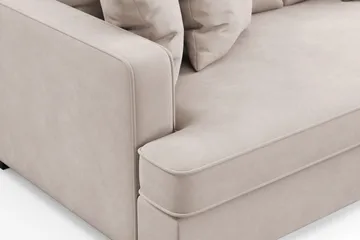 Rossita 3-sits Djup Sammetsoffa med hel dyna - Beige - Products - Möbler - Soffa - 3 sits soffa