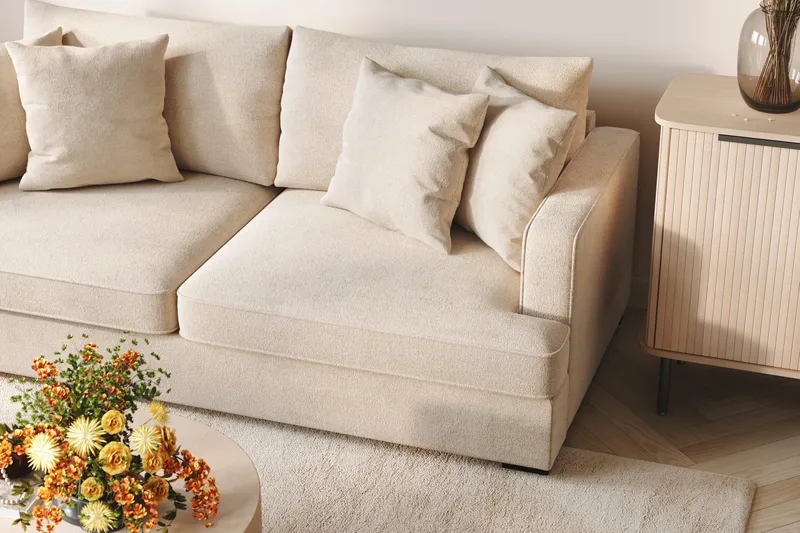Rossita 3-sits Djup Soffa i Chenille - Beige - Products - Möbler - Soffa - 3 sits soffa