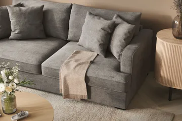 Rossita 3-sits Djup Soffa i Chenille - Ljus Grå - Products - Möbler - Soffa - 3 sits soffa