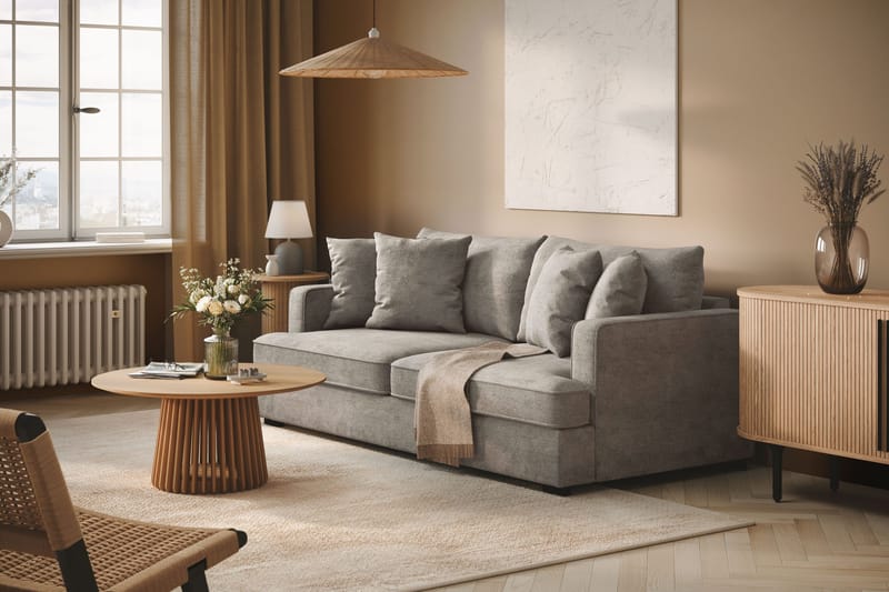 Rossita 3-sits Djup Soffa i Chenille - Ljus Grå - Products - Möbler - Soffa - 3 sits soffa