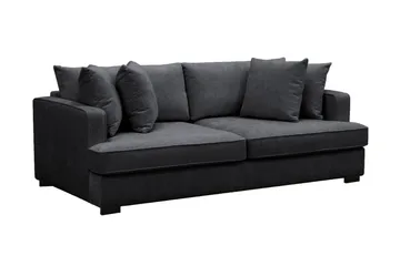 Rossita 3-sits Djup Soffa i Chenille - Svart - Products - Möbler - Soffa - 3 sits soffa