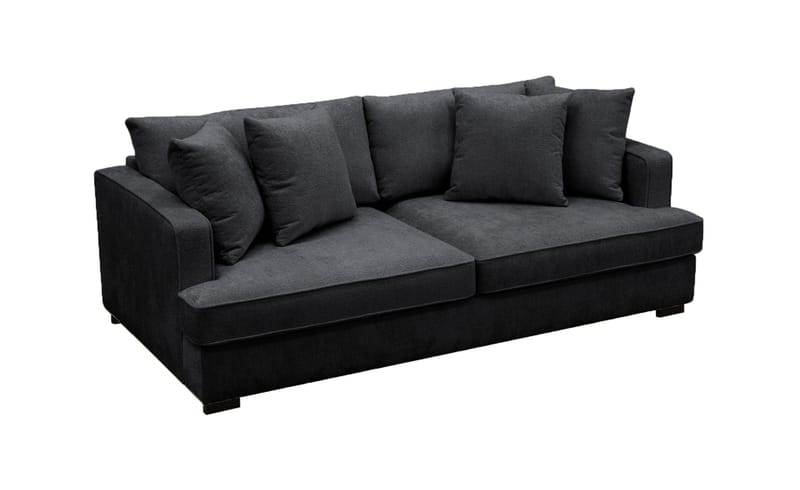 Rossita 3-sits Djup Soffa i Chenille - Svart - Products - Möbler - Soffa - 3 sits soffa