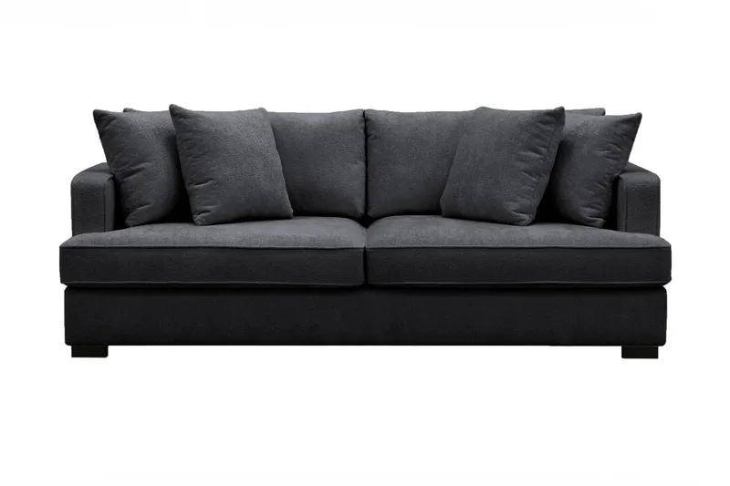 Rossita 3-sits Djup Soffa i Chenille - Svart - Products - Möbler - Soffa - 3 sits soffa