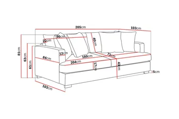 Rossita 3-sits Djup Soffa i Manchester - Mörkgrön - Products - Möbler - Soffa - 3 sits soffa