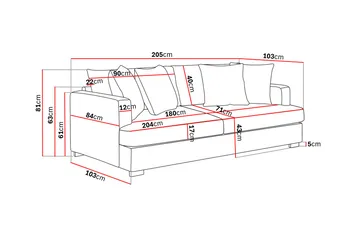 Rossita 3-sits Djup Soffa i Manchester - Offwhite - Products - Möbler - Soffa - 3 sits soffa