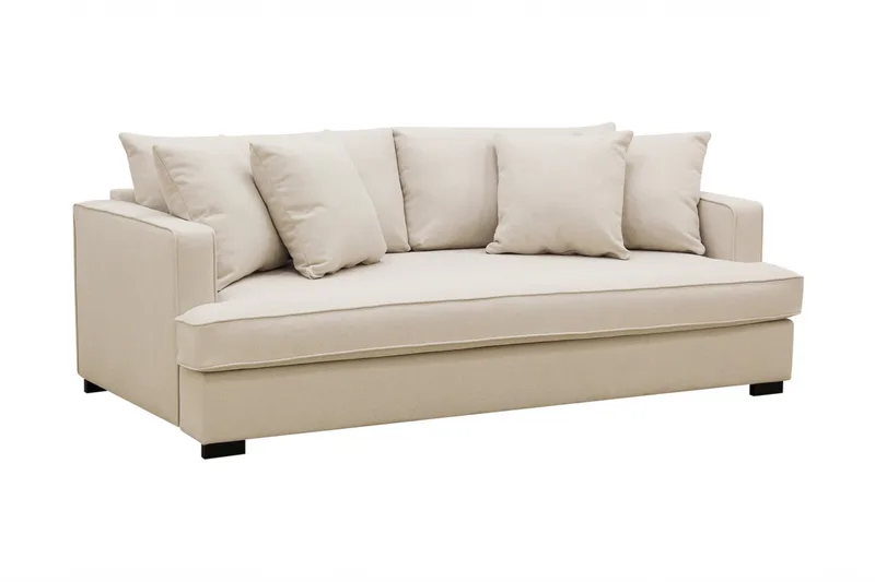 Rossita 3-sits Djup Soffa med Hel dyna i Bouclé - Beige - Products - Möbler - Soffa - 3 sits soffa