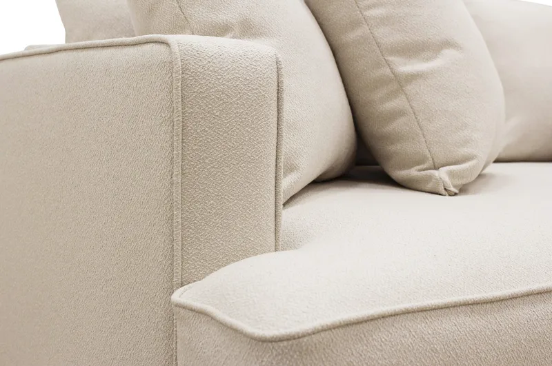 Rossita 3-sits Djup Soffa med Hel dyna i Bouclé - Beige - Products - Möbler - Soffa - 3 sits soffa