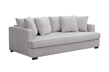 Rossita 3-sits Djup Soffa med hel dyna i Chenille - Grå - Products - Möbler - Soffa - 3 sits soffa