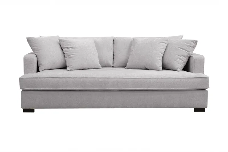 Rossita 3-sits Djup Soffa med hel dyna i Chenille - Grå - Products - Möbler - Soffa - 3 sits soffa