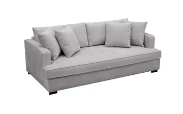 Rossita 3-sits Djup Soffa med hel dyna i Chenille - Grå - Products - Möbler - Soffa - 3 sits soffa