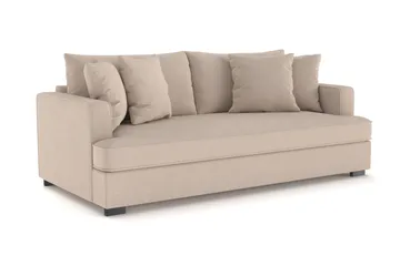 Rossita 3-sits Djup Soffa med hel dyna i Tyg - Beige - Products - Möbler - Soffa - 3 sits soffa
