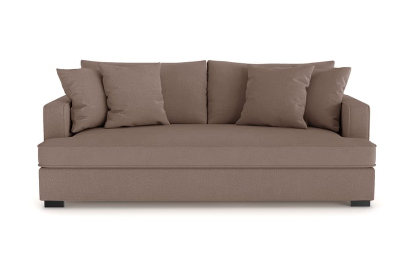 Rossita 3-sits Djup Soffa med hel dyna i Tyg - Brun - Products - Möbler - Soffa - 3 sits soffa