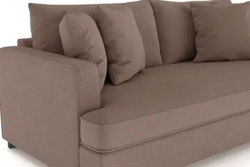 Rossita 3-sits Djup Soffa med hel dyna i Tyg - Brun - Products - Möbler - Soffa - 3 sits soffa