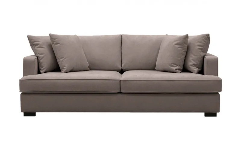 Rossita 3-sits Djup Tygsoffa - Brun - Products - Möbler - Soffa - 3 sits soffa