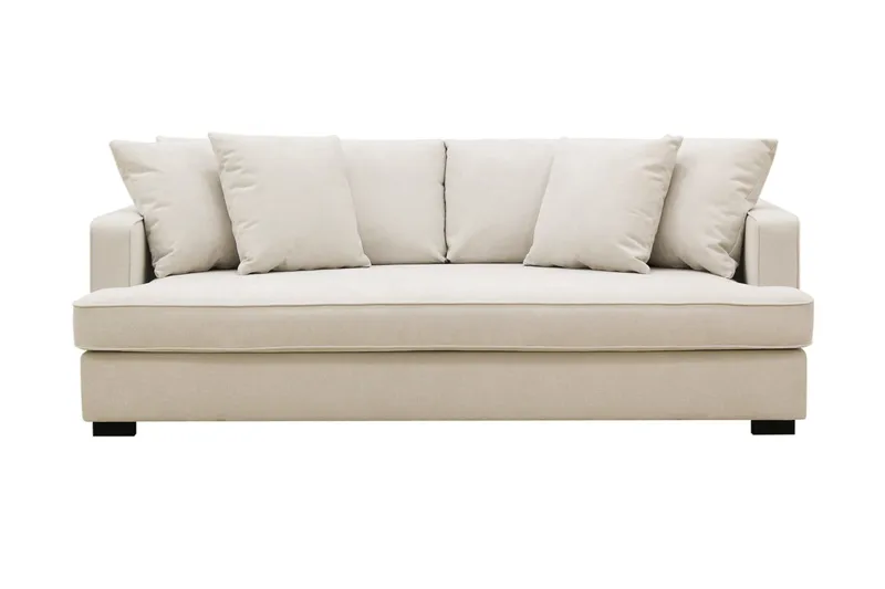 Rossita 3-sits Djup Tygsoffa med hel dyna - Beige - Products - Möbler - Soffa - 3 sits soffa
