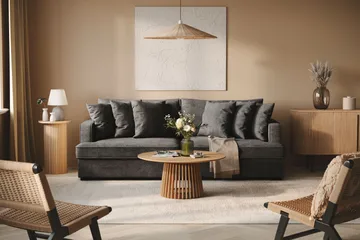Rossita 4-sits Djup Soffa i Chenille - Svart - Products - Möbler - Soffa - 4 sits soffa