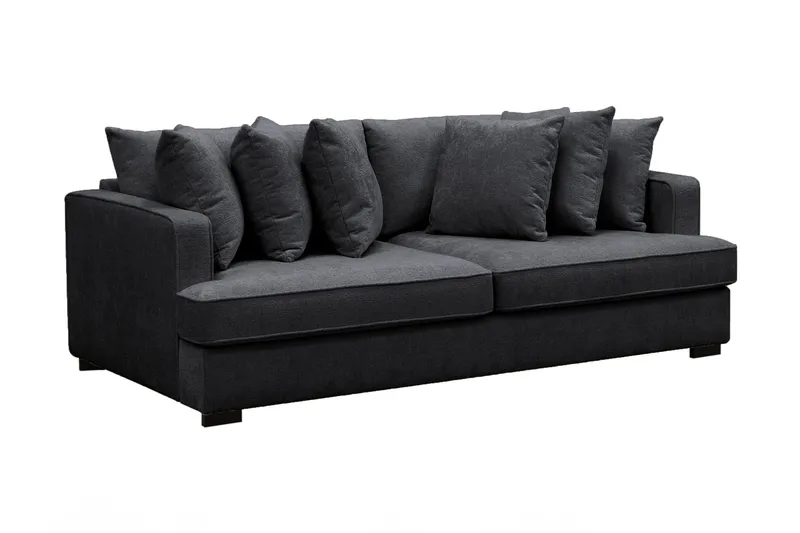 Rossita 4-sits Djup Soffa i Chenille - Svart - Products - Möbler - Soffa - 4 sits soffa
