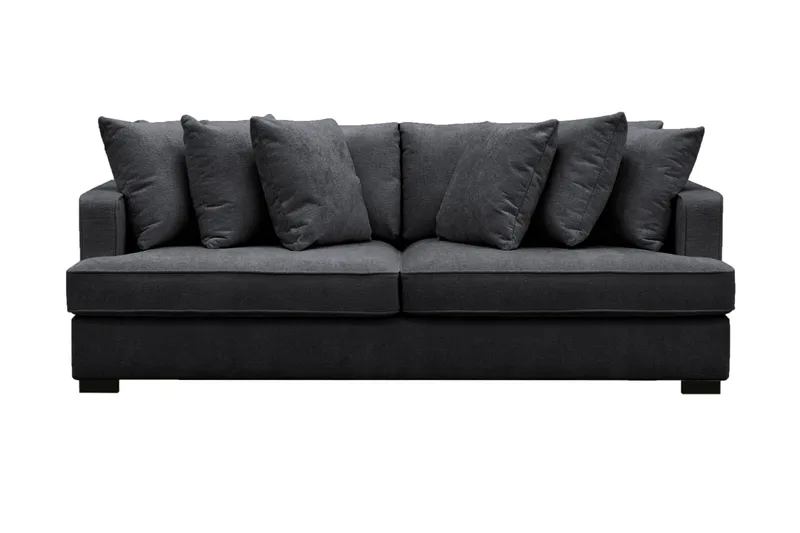 Rossita 4-sits Djup Soffa i Chenille - Svart - Products - Möbler - Soffa - 4 sits soffa