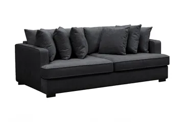 Rossita 4-sits Djup Soffa i Chenille - Trenza 01, Svart Chenille - Products - Möbler - Soffa - 4 sits soffa