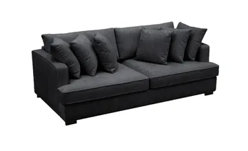 Rossita 4-sits Djup Soffa i Chenille - Trenza 01, Svart Chenille - Products - Möbler - Soffa - 4 sits soffa