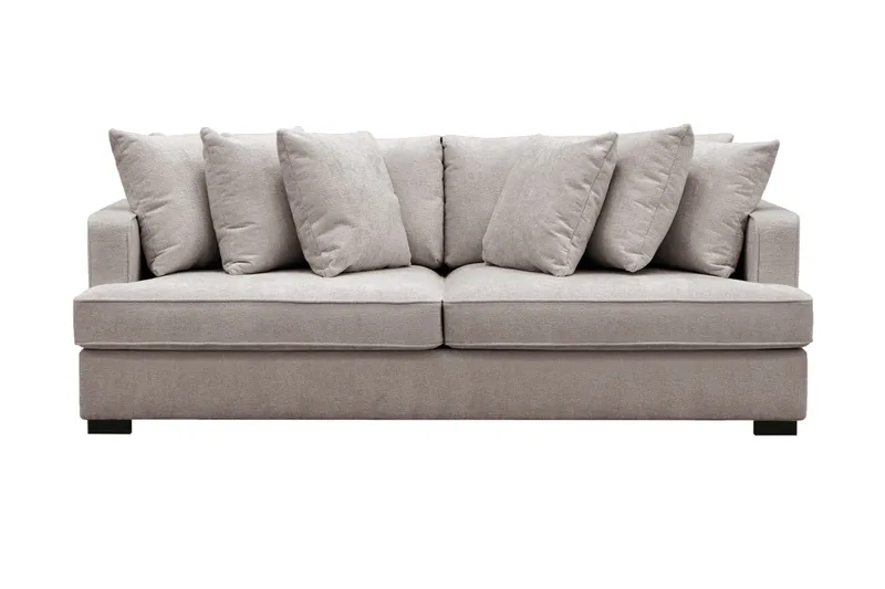 Rossita 4-sits Djup Soffa i Chenille, Trenza 08, Grå/Brun Chenille