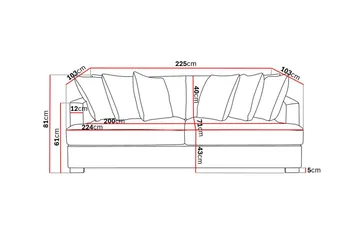 Rossita 4-sits Djup Soffa i Tyg - Brun - Products - Möbler - Soffa - 4 sits soffa