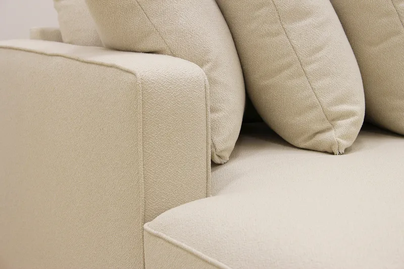Rossita 5-sits Högervänd U-formad Djup Soffa med Divan och Schäslong i Bouclé - Beige - Products - Möbler - Soffa - U-soffa