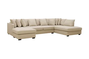 Rossita 5-sits Högervänd U-formad Djup Soffa med Divan och Schäslong i Bouclé - Beige - Products - Möbler - Soffa - U-soffa