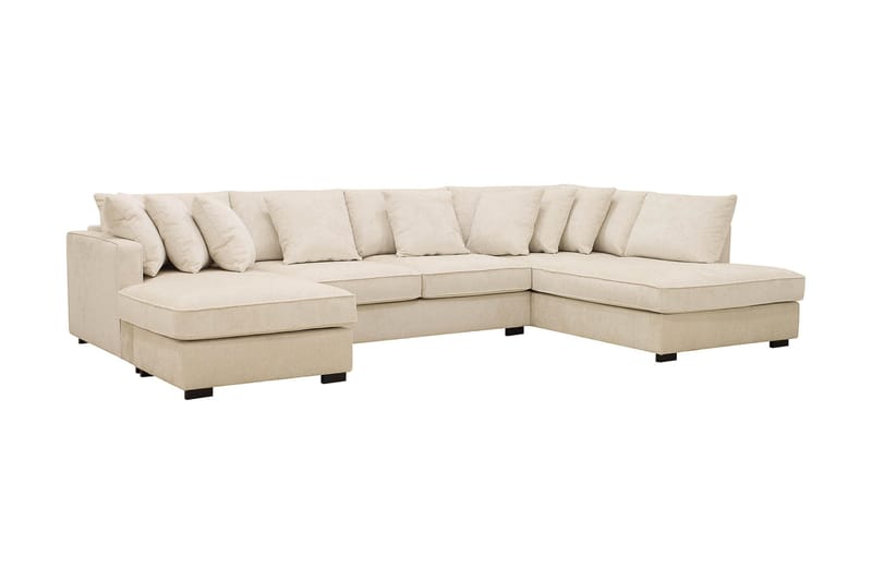 Rossita 5-sits Högervänd U-formad Djup Soffa med Divan och Schäslong i Chenille - Beige - Products - Möbler - Soffa - U-soffa