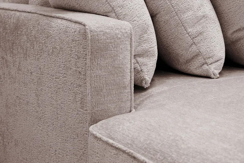 Rossita 5-sits Högervänd U-formad Djup Soffa med Divan och Schäslong i Chenille - Grå / Brun - Products - Möbler - Soffa - U-soffa