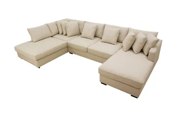 Rossita 5-sits Vänstervänd U-formad Djup Soffa med Divan och Schäslong i Bouclé - Beige - Products - Möbler - Soffa - U-soffa