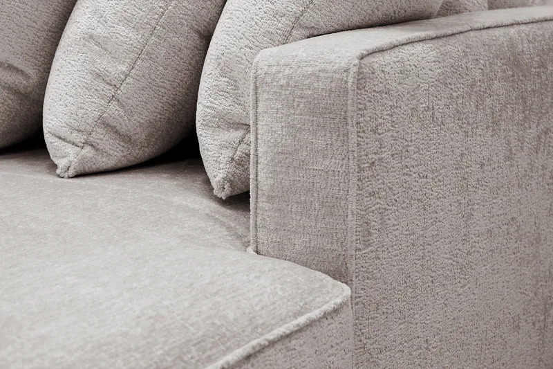 Rossita 5-sits Vänstervänd U-formad Djup Soffa med Divan och Schäslong i Chenille - Grå / Brun - Products - Möbler - Soffa - U-soffa