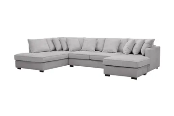Rossita 5-sits Vänstervänd U-formad Djup Soffa med Divan och Schäslong i Chenille - Grå - Products - Möbler - Soffa - U-soffa
